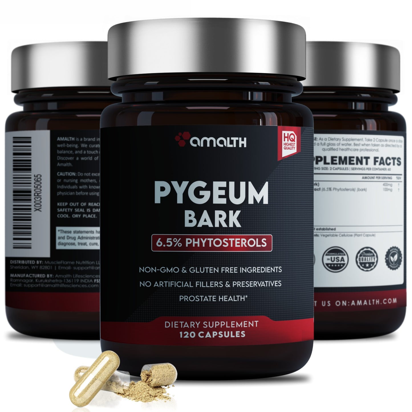 Pygeum Bark Extract Powder 120 Capsules