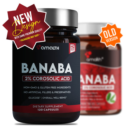 Banaba Leaf Extract 2% Corosolic Acid 120 Veg Capsules