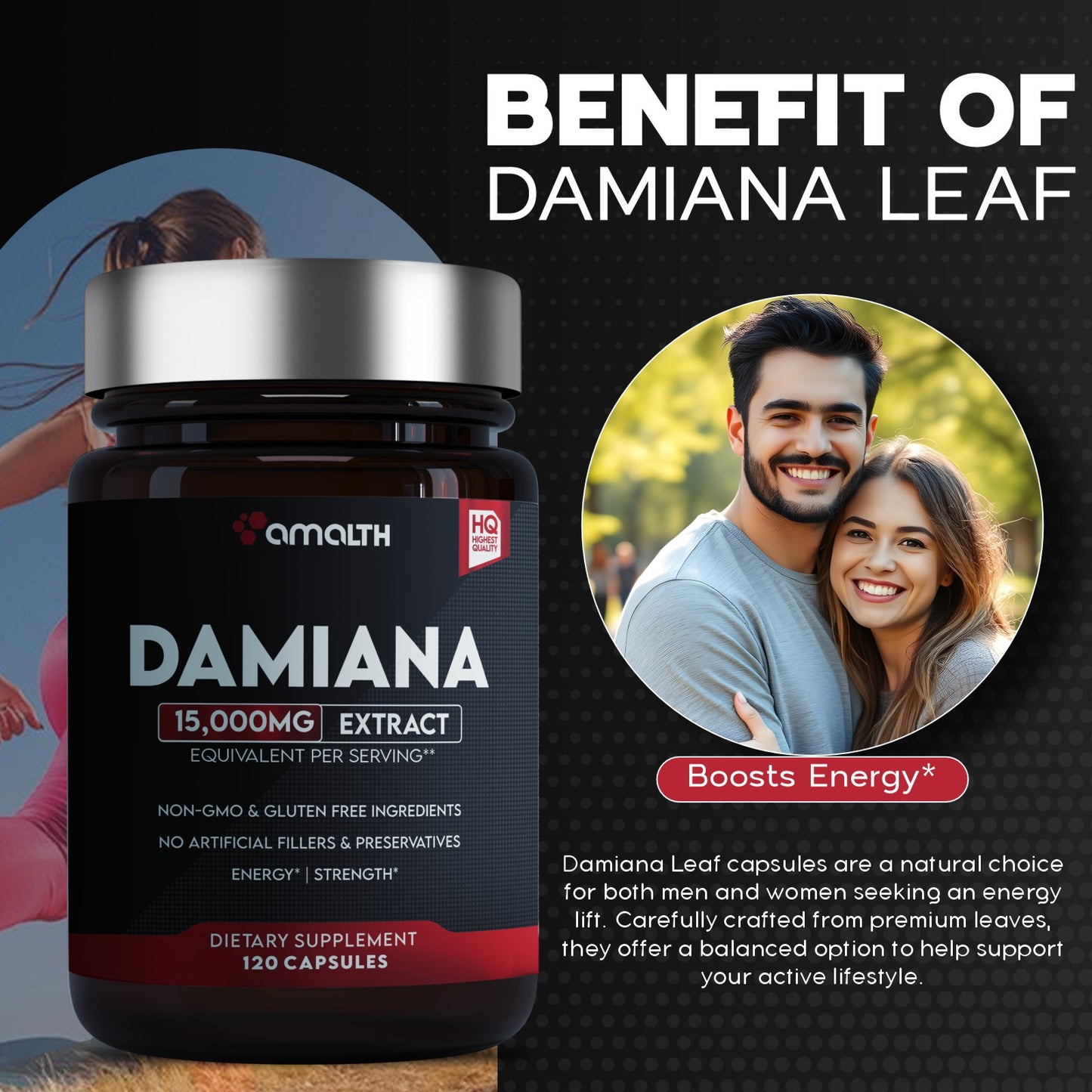 Damiana Leaf Extract Powder 120 Capsules