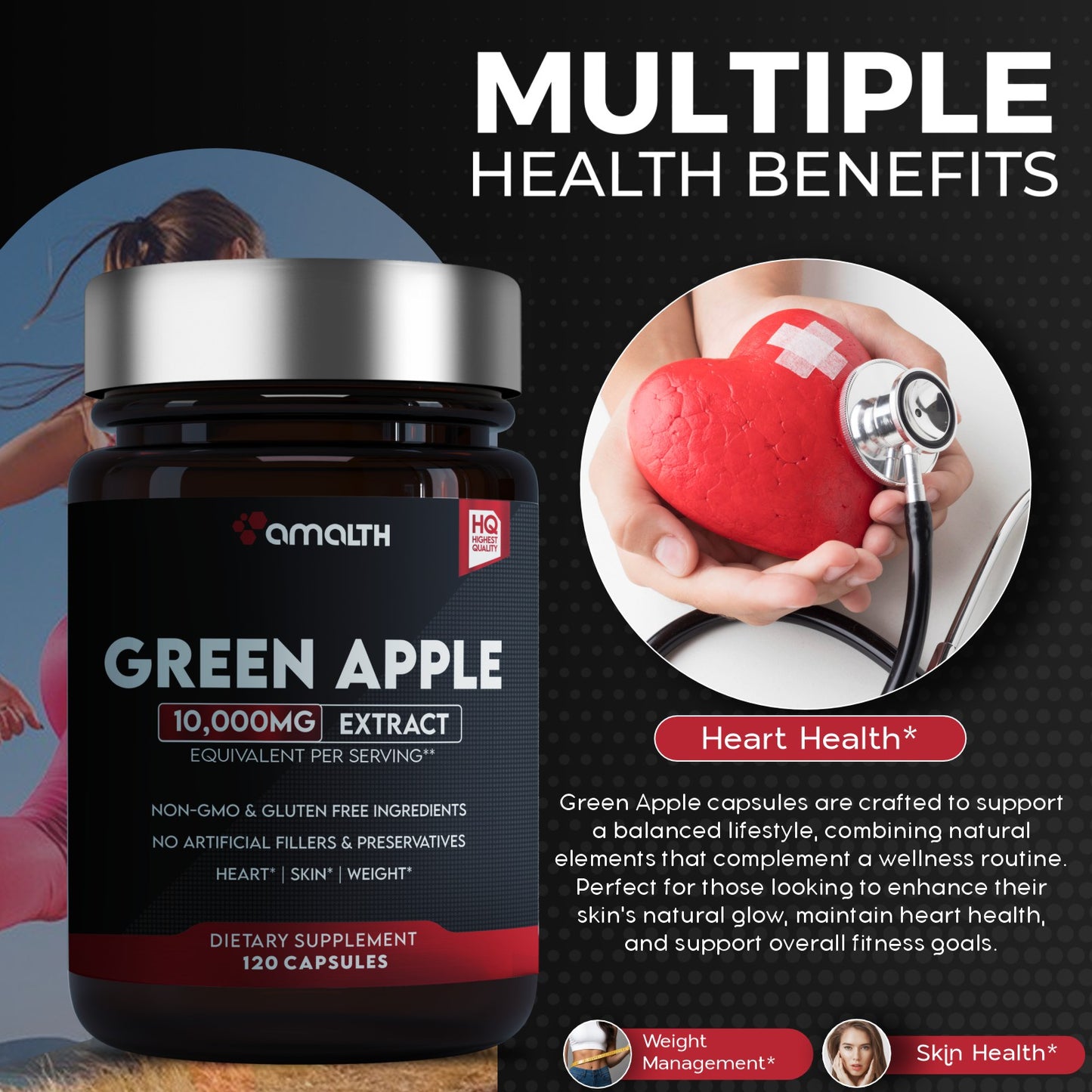 Green Apple Extract Powder 120 Capsules