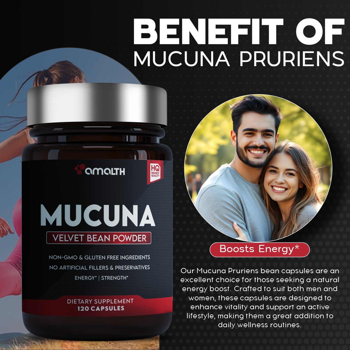 Mucuna Powder 120 Veg Capsules