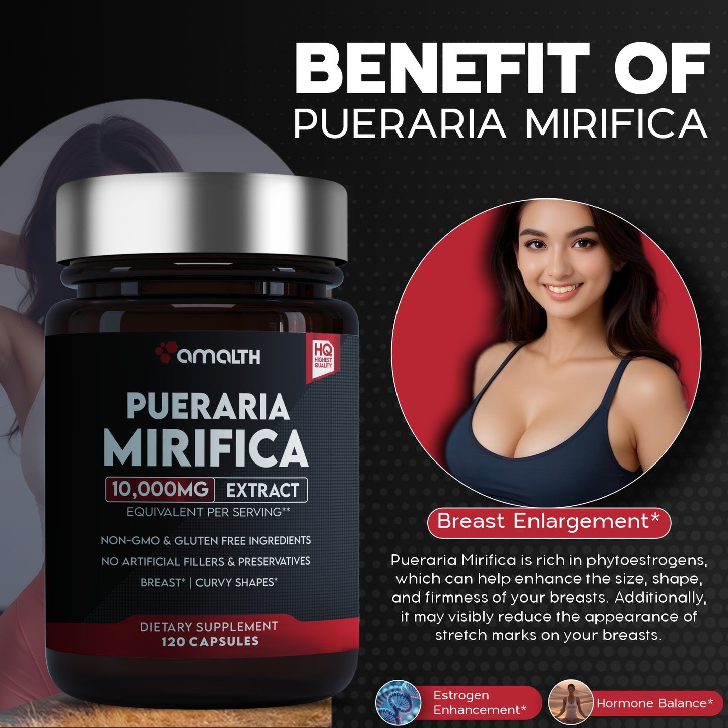 Pueraria Mirifica Extract Powder 120 Capsules