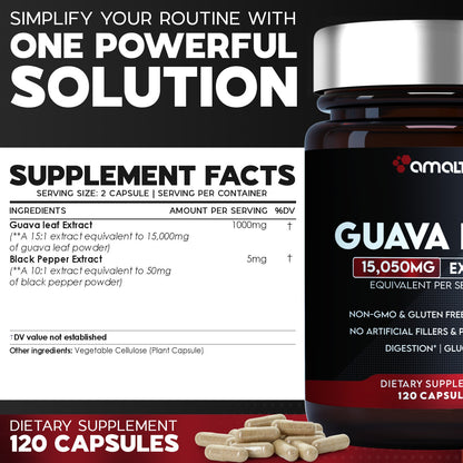 Guava Leaf Extract Powder 120 Capsules