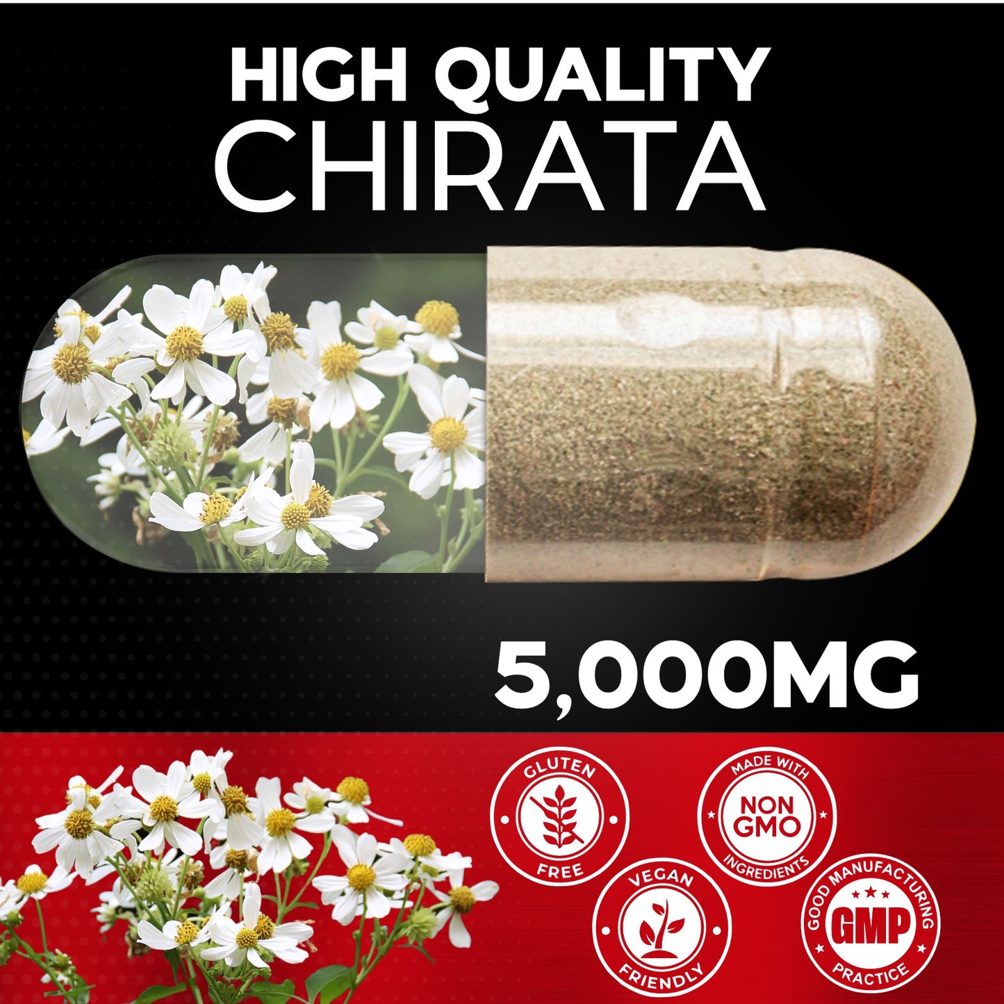 Swertia Chirata Extract Powder Dietary Supplements 120 Capsules