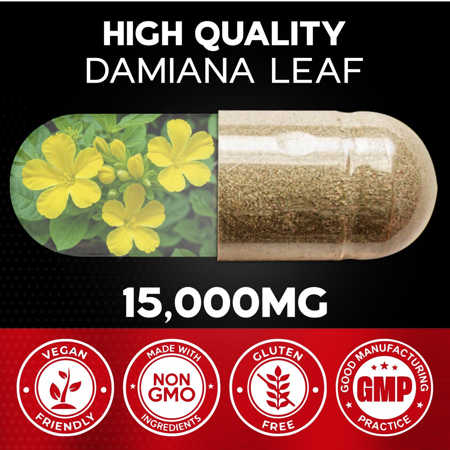 Damiana Leaf Extract Powder 120 Capsules