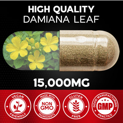 Damiana Leaf Extract Powder 120 Capsules