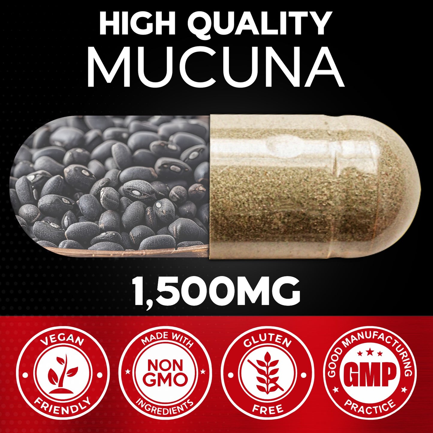 Mucuna Powder 120 Veg Capsules