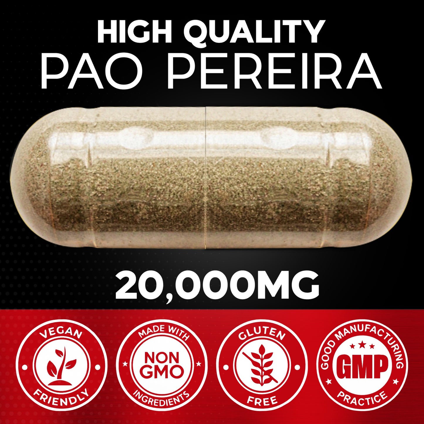 Pao Pereira Extract 20:1- Veg 120 Capsules