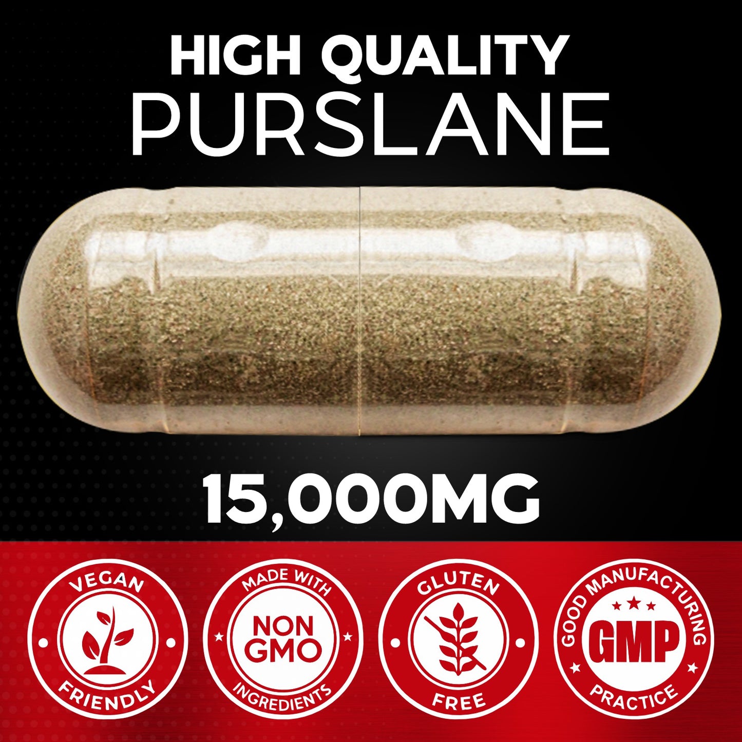 Purslane Extract 15:1 Supplement Capsules 120 Capsules