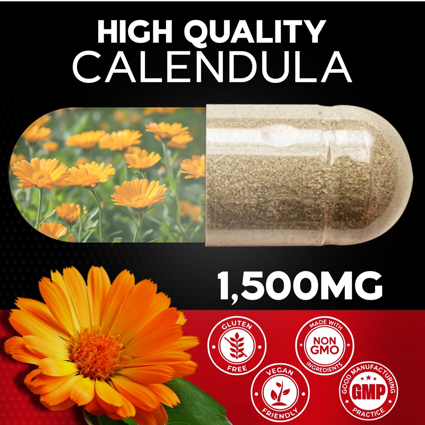 Calendula ( Marigold )Powder 120 Capsules